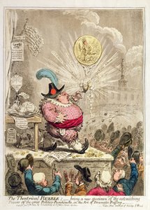 演劇の泡：1805年にハンナハンフリーによって発行された芸術の劇的なパッフィングで、偉大なポリティコプンチネッロの驚くべき勢力の新しい標本であること（手塗りのエッチングとアクアット